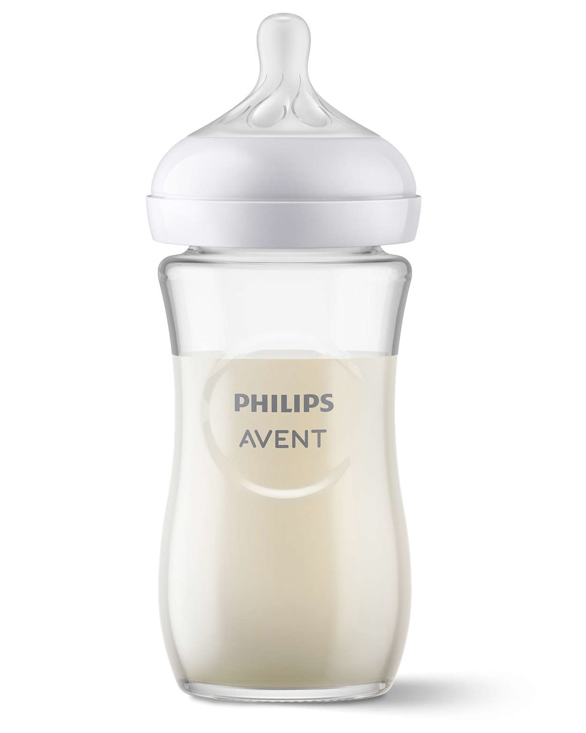 Philips AVENT Biberon Natural Response in Vetro 240 ml, Tettarella Flusso 3, Senza BPA