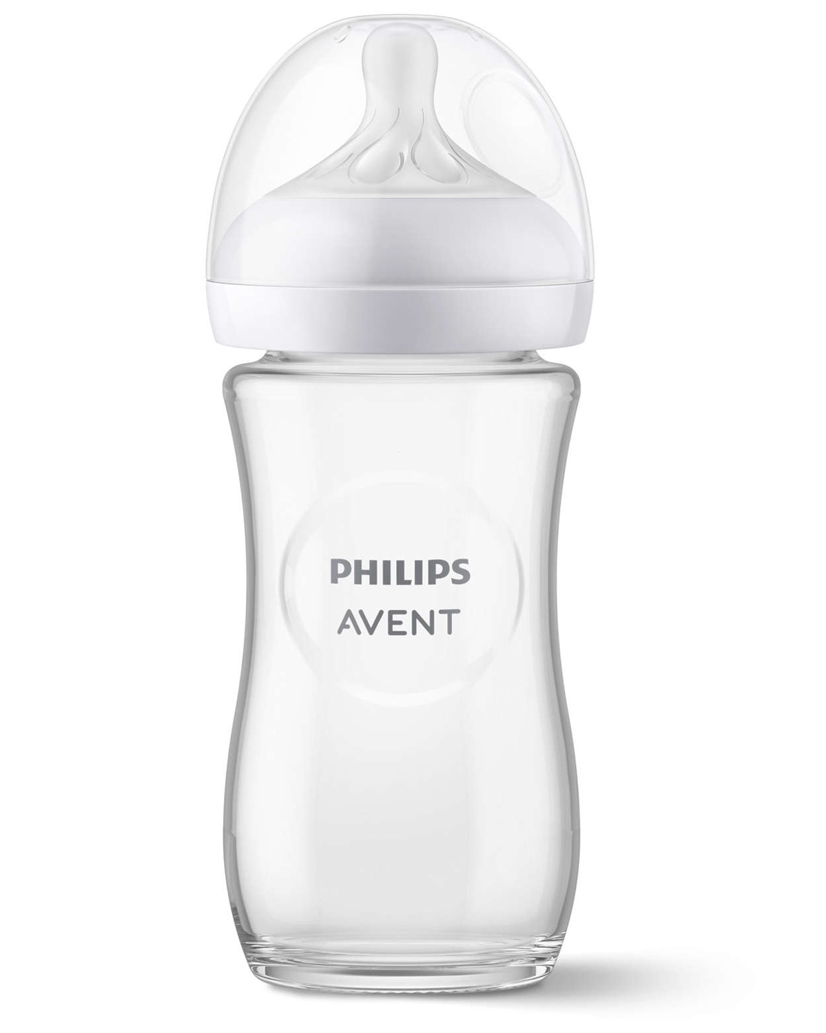 Philips AVENT Biberon Natural Response in Vetro 240 ml, Tettarella Flusso 3, Senza BPA