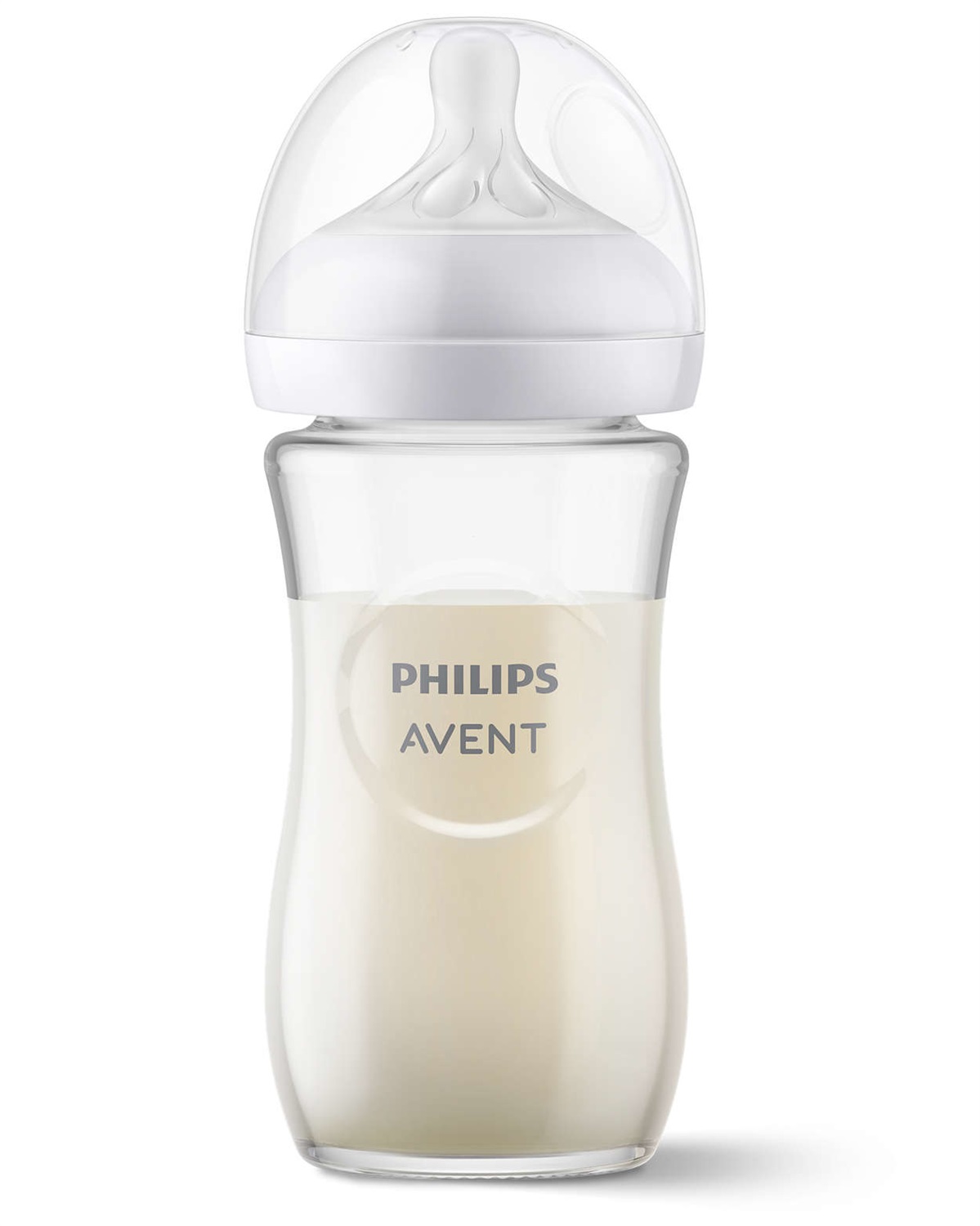Philips AVENT Biberon Natural Response in Vetro 240 ml, Tettarella Flusso 3, Senza BPA