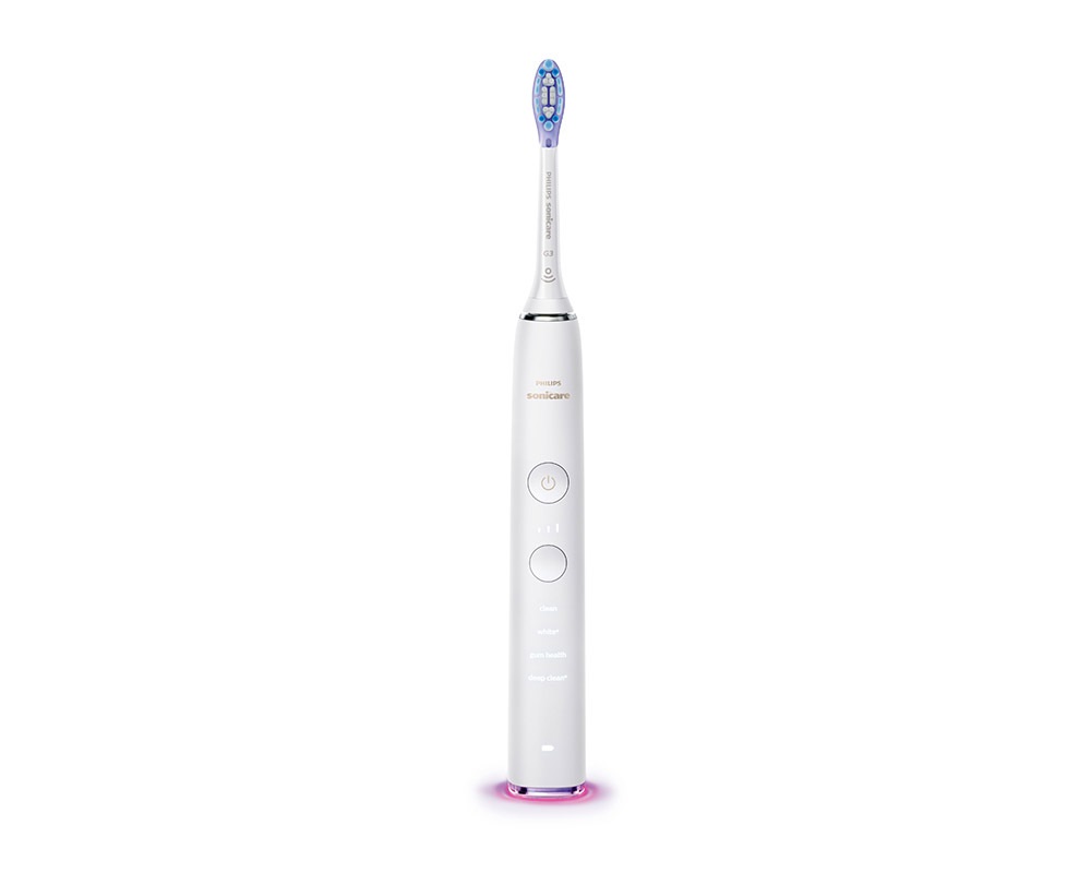Philips Sonicare DiamondClean Smart 9400 Spazzolino Elettrico Sonico Bianco con App, Sensore di Pressione, Custodia da Viaggio - Modello HX9917/88