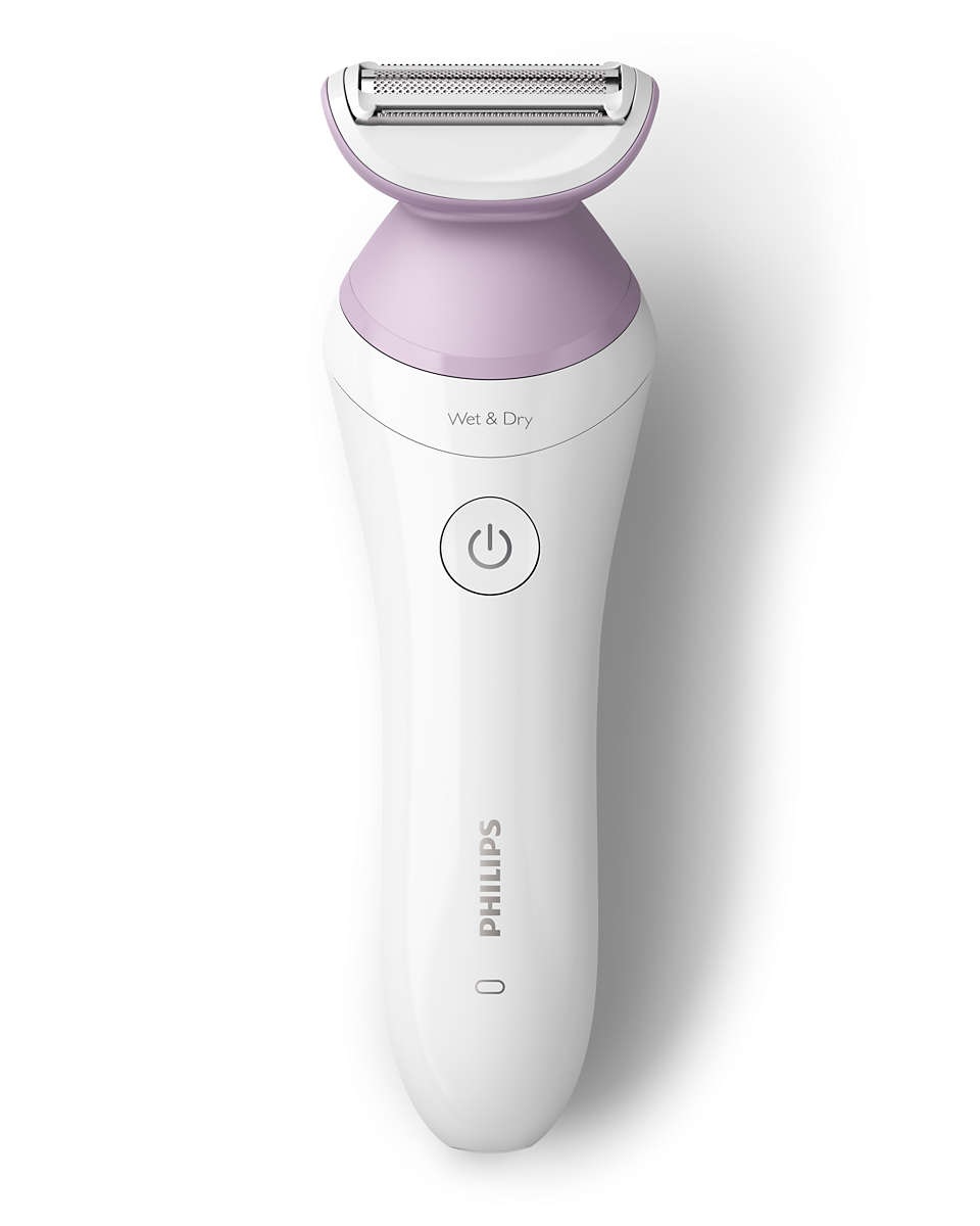 Philips Lady Shaver Series 6000 BRL136/00 - Rasoio da donna Wet & Dry senza filo con 4 accessori, pettine regola altezza e guanto esfoliante, 40 min di autonomia