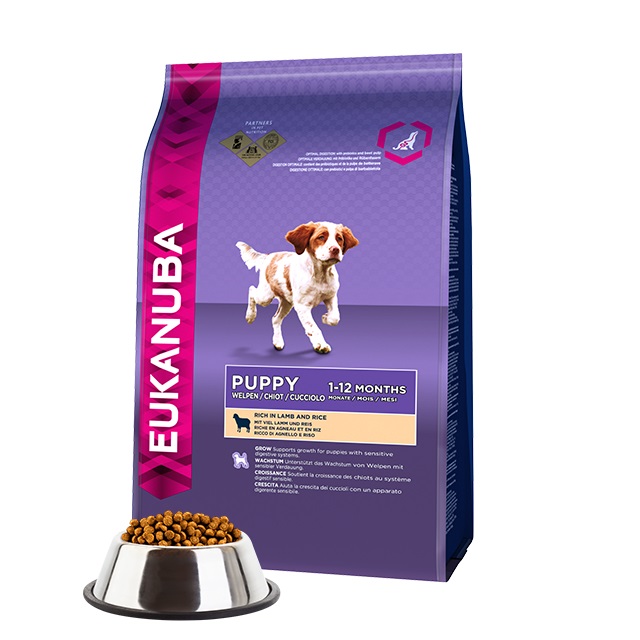Eukanuba Puppy Large Cibo Secco per Cuccioli di Taglia Grande, Ricco di Agnello e Riso, 12 kg