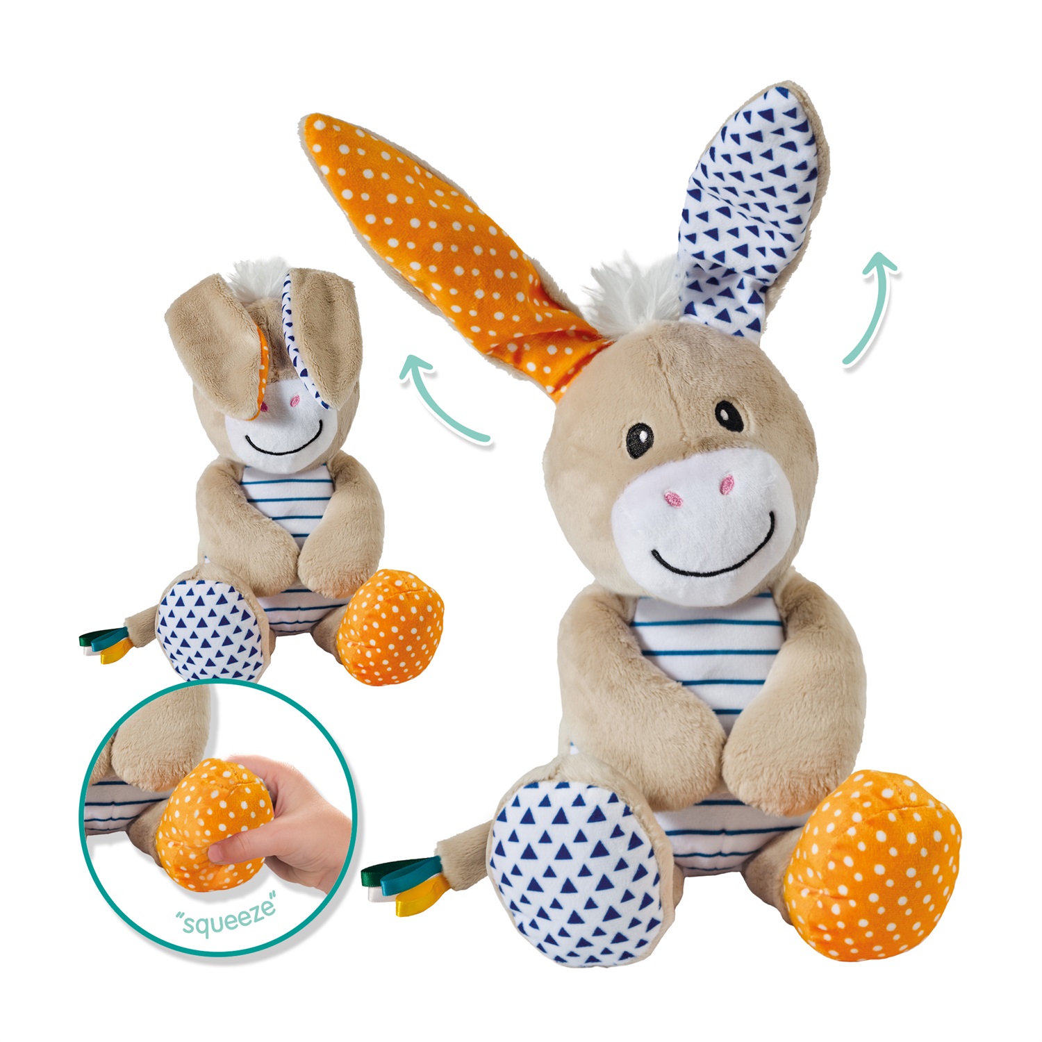 SES Creative Donkey - Coperta in peluche interattiva con gioco del peekaboo