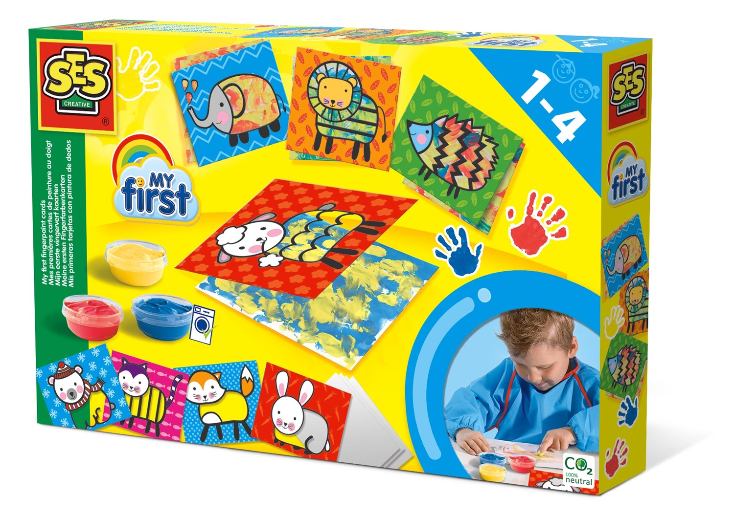 SES Creative - My First Schede per Pittura con Le Dita, Adatte da 1 Anno, Sicure e Divertenti