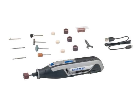 Dremel Lite 7760 - Utensile Multifunzione Rotativo a Batteria 3.6V, 15 Accessori, Caricatore USB, 8000-25000 giri/min