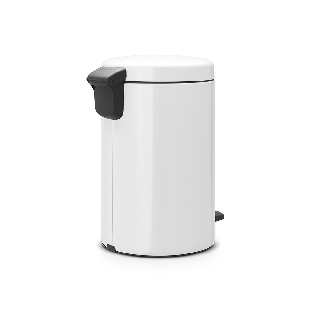 Brabantia NewIcon Pattumiera a Pedale Bianco 12 Litri - 24x32,5x40 cm, Acciaio Inox, Chiusura Ammortizzata, Secchio Interno Estraibile