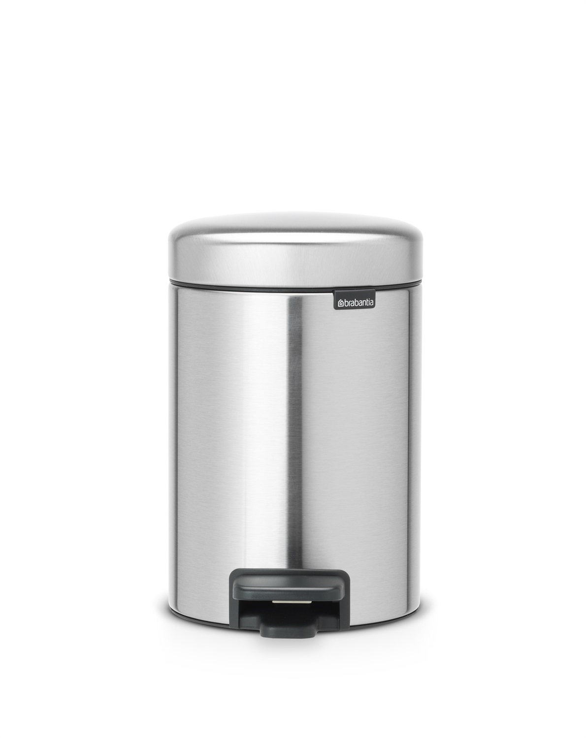 Brabantia NewIcon Pattumiera a Pedale, 3 Litri, Acciaio Inox Satinato, Chiusura Ammortizzata e Anti-Odori