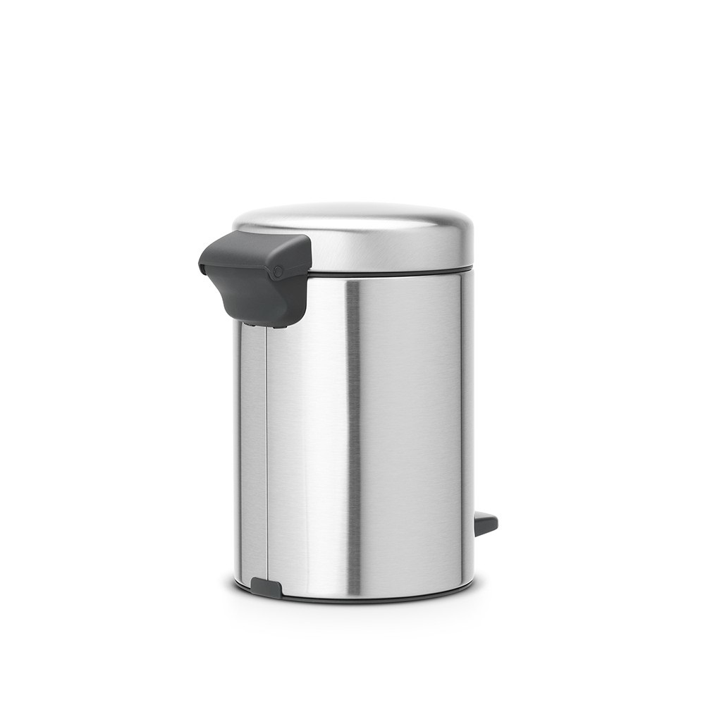 Brabantia NewIcon Pattumiera a Pedale, 3 Litri, Acciaio Inox Satinato, Chiusura Ammortizzata e Anti-Odori