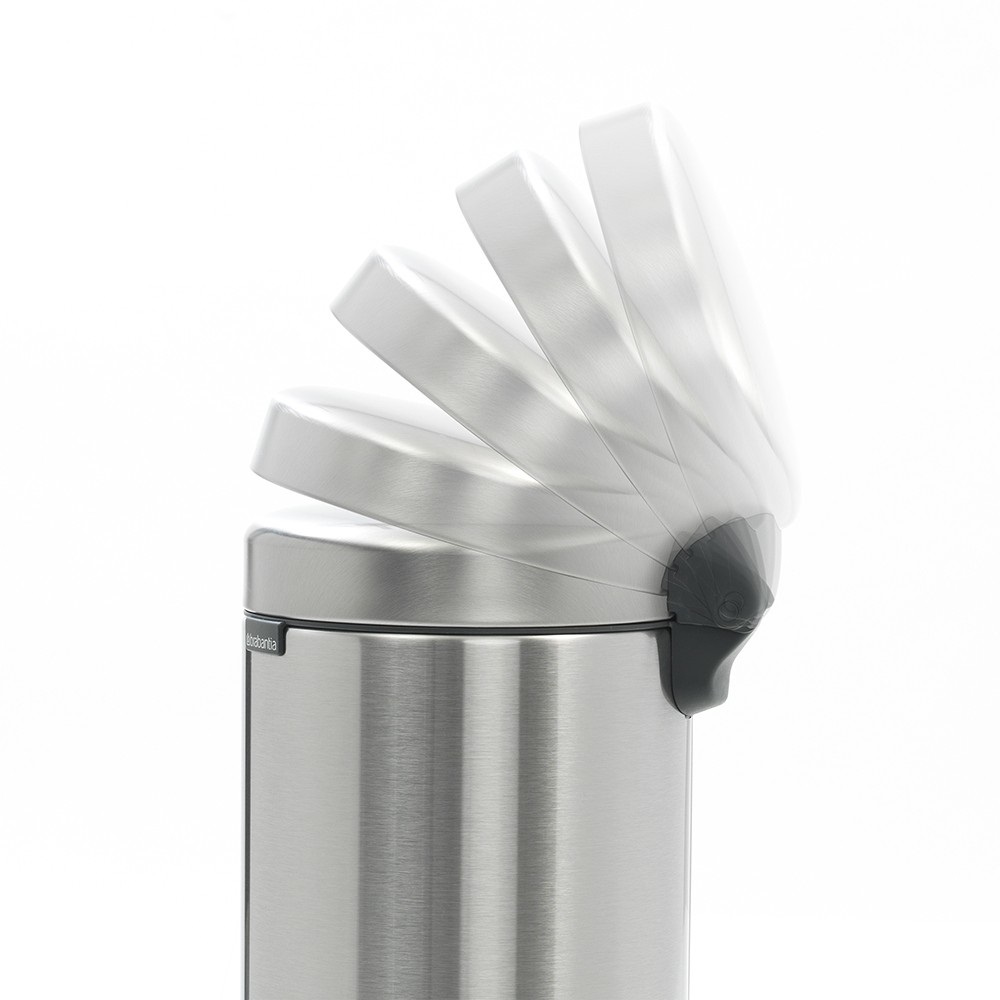 Brabantia NewIcon Pattumiera a Pedale, 3 Litri, Acciaio Inox Satinato, Chiusura Ammortizzata e Anti-Odori