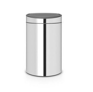 Brabantia Touch Bin New Pattumiera 40L Inox Lucido - Apertura Soft Touch e Design Salva-Spazio