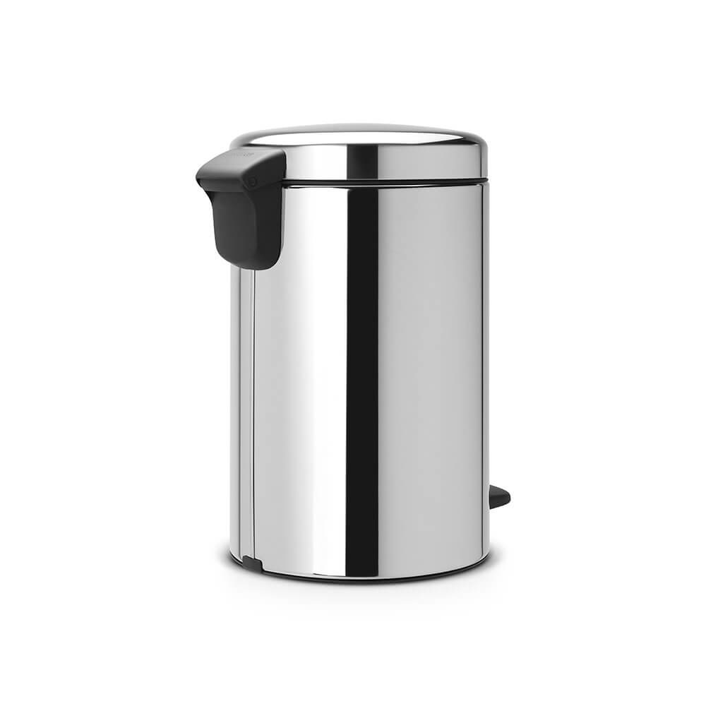 Brabantia Pattumiera a Pedale NewIcon 12L in Acciaio Inox Lucido - Rotondo, Dimensioni 24x32,5x40 cm