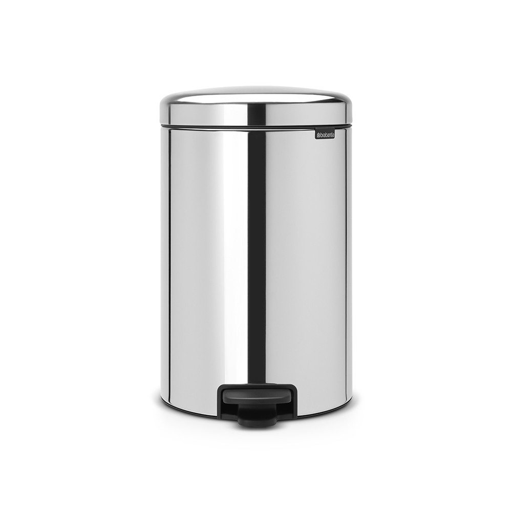 Brabantia NewIcon Pattumiera a Pedale 20 Litri in Acciaio Inox Lucido con Chiusura Ammortizzata e Anti-Odori