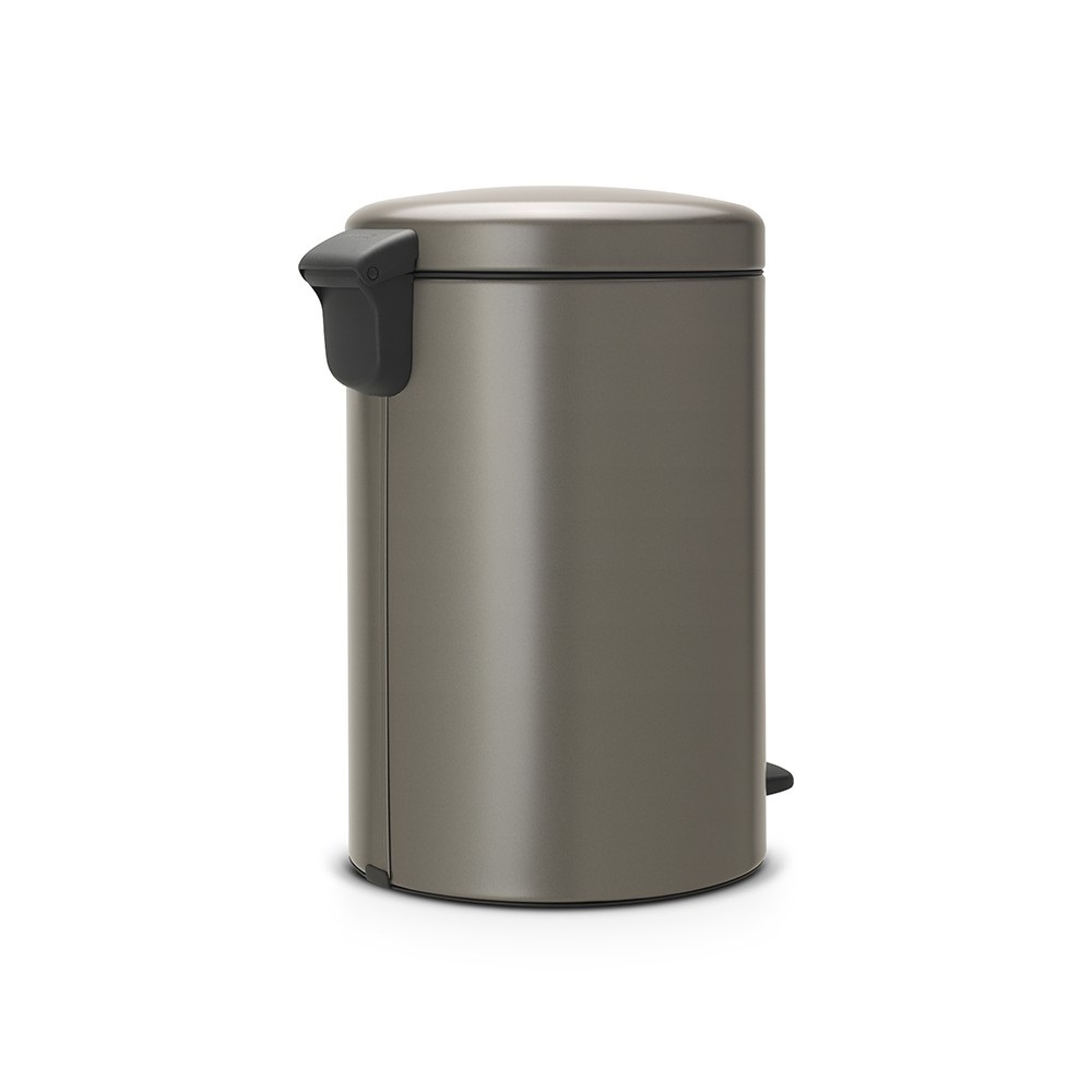 Brabantia NewIcon Pattumiera a Pedale Platinum 20L - Apertura Ammortizzata, Secchio Interno Rimovibile, Anti-Odori