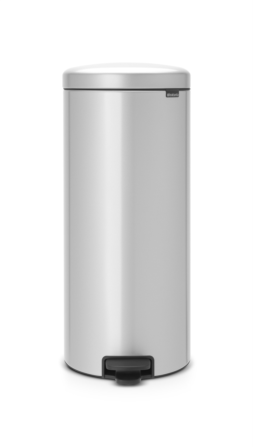 Brabantia NewIcon Pattumiera a Pedale Grigia 30L con Chiusura Ammortizzata e Secchio Interno Rimovibile