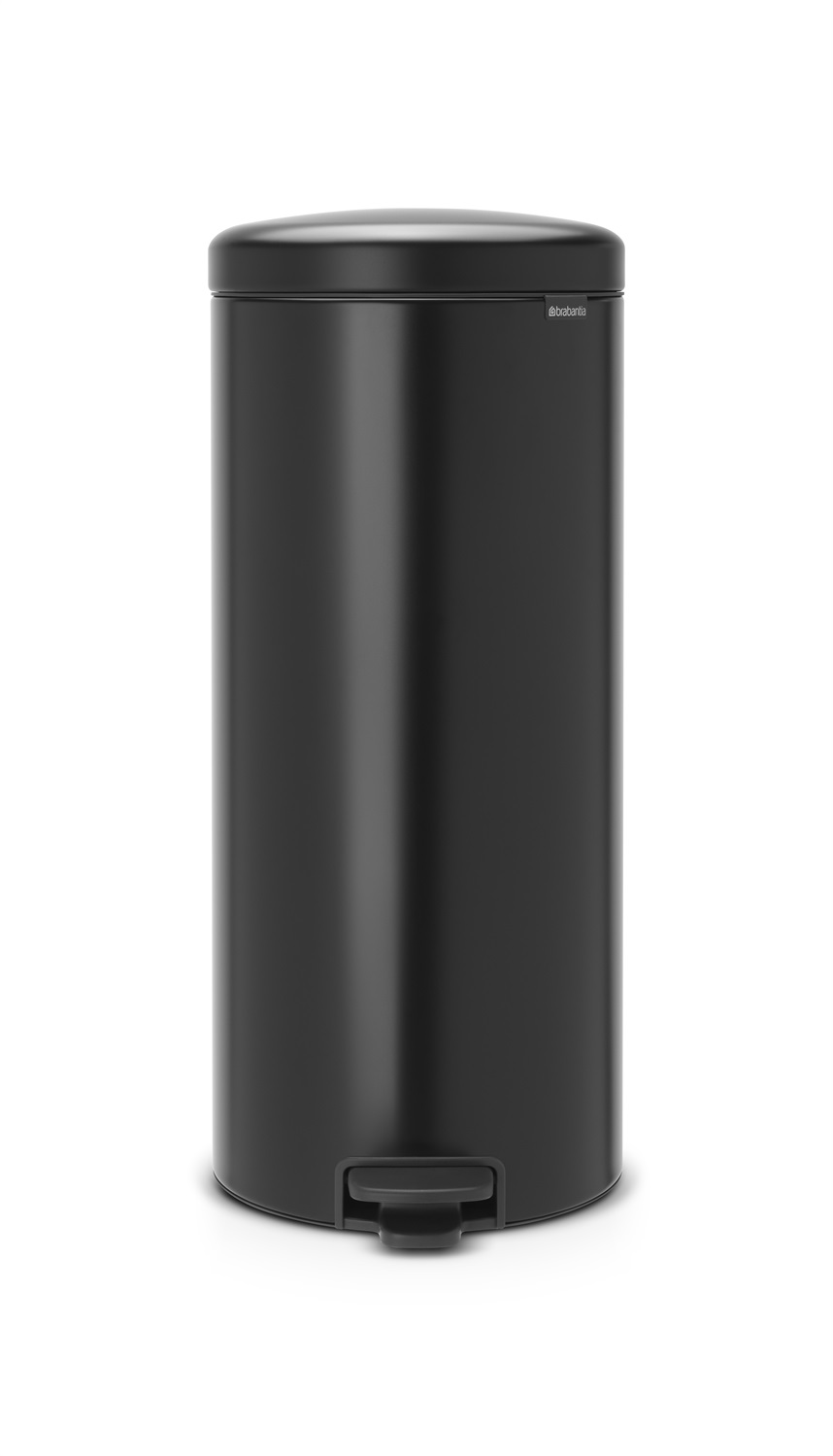 Brabantia Pattumiera a Pedale NewIcon 30L Nero Opaco - Design Iconico, Chiusura Ammortizzata, Secchio Interno Rimovibile