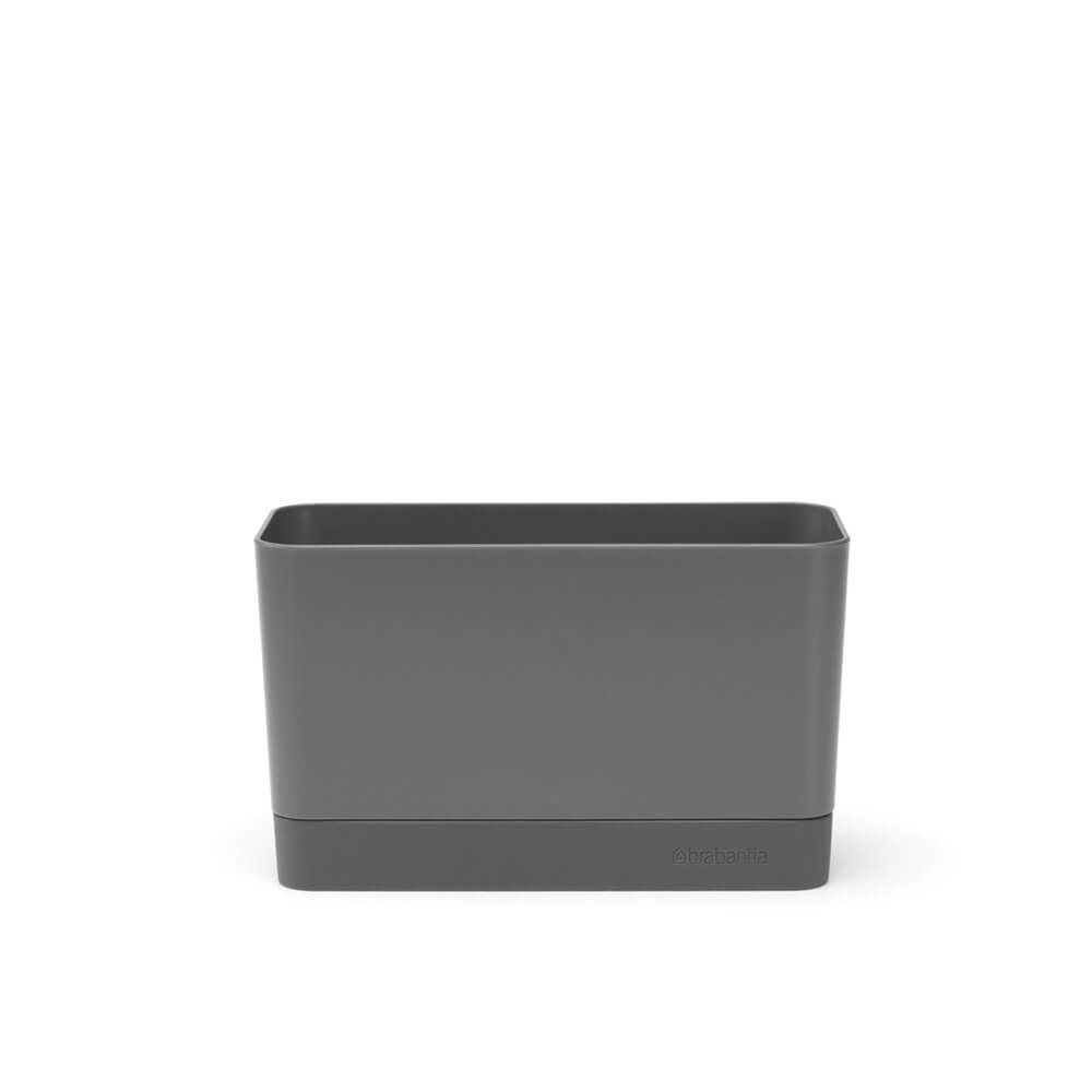 Brabantia Sink Side Organizer per Lavello Dark Grey - Contenitore per Rifiuti Organici, Dimensioni 8.5 x 19 x 11.5 cm, Antiscivolo e Facile da Pulire