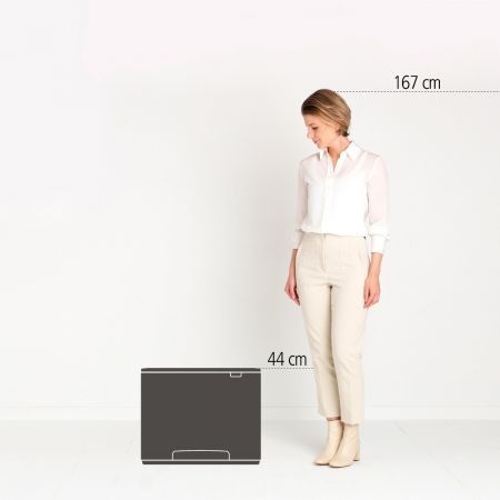 Brabantia Bo Pedal Bin Pattumiera 33L Metallo Nero Opaco con 3 Secchi Rimovibili e Chiusura Antiodori