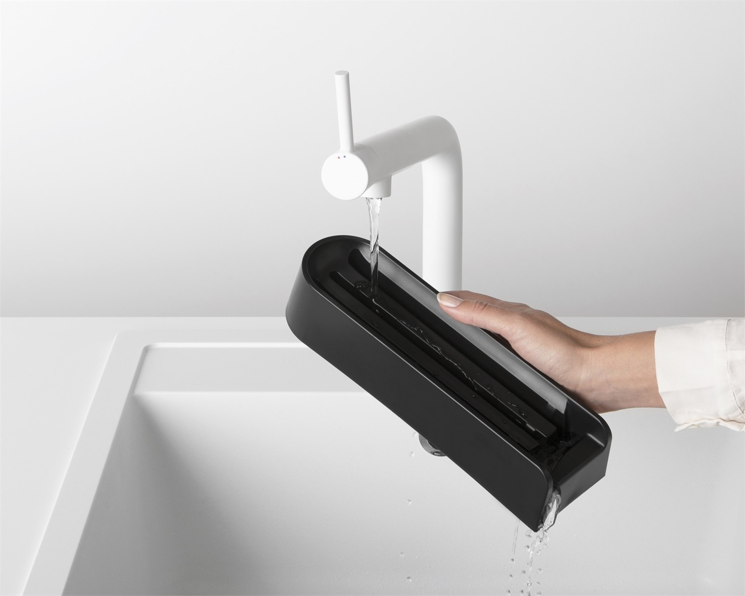 Brabantia Tasty Set di Coltelli con Ceppo - 3 Pezzi in Acciaio Inossidabile e Plastica, Dark Grey