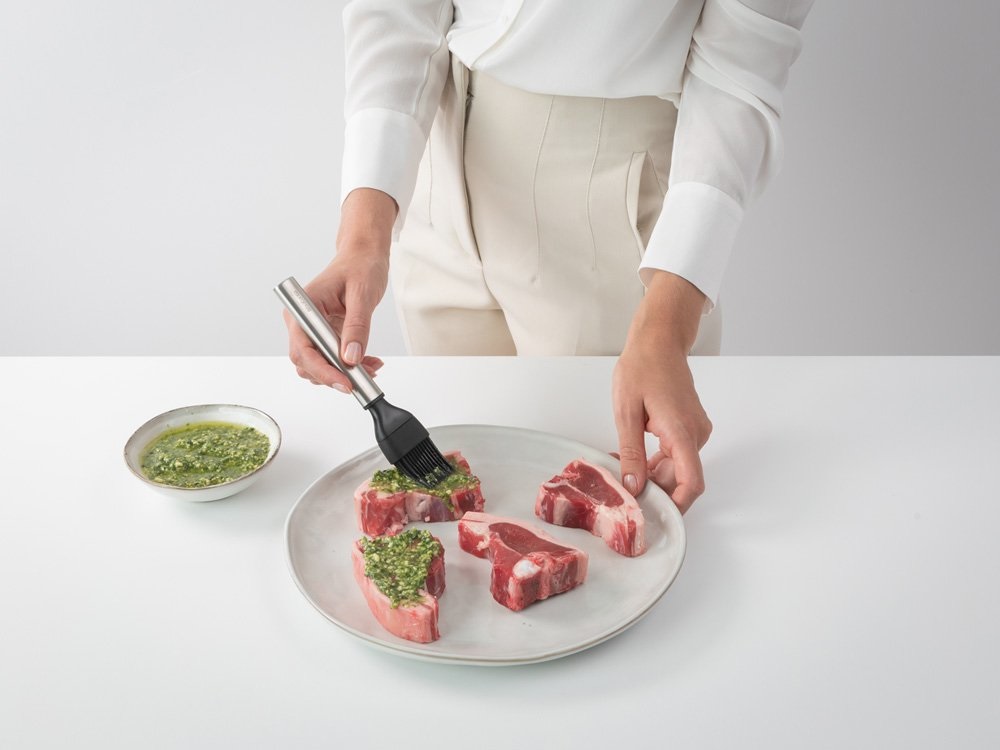 Brabantia 137440 pennello da pasticceria Silicone Nero, Argento