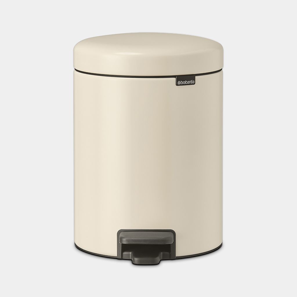 Brabantia NewIcon Pattumiera a Pedale 5 Litri Beige - Design Moderno e Funzionale