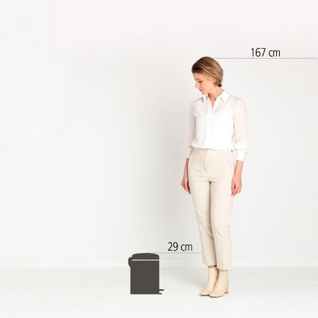 Brabantia NewIcon Pattumiera a Pedale 5 Litri Beige - Design Moderno e Funzionale