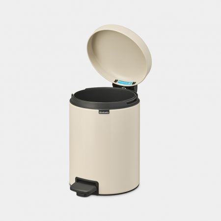 Brabantia NewIcon Pattumiera a Pedale 5 Litri Beige - Design Moderno e Funzionale