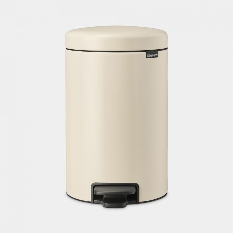 Brabantia NewIcon Pattumiera a Pedale 12 Litri Beige - Design Moderno e Igienico