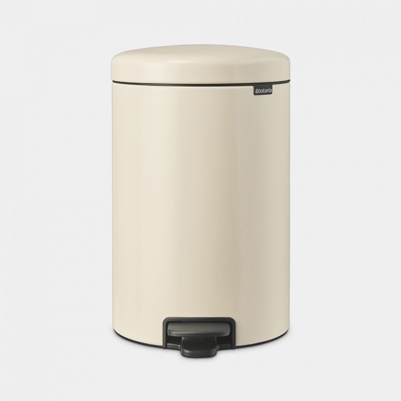 Brabantia NewIcon Cestino per Rifiuti a Pedale 20 L Beige - Design Elegante e Funzionale