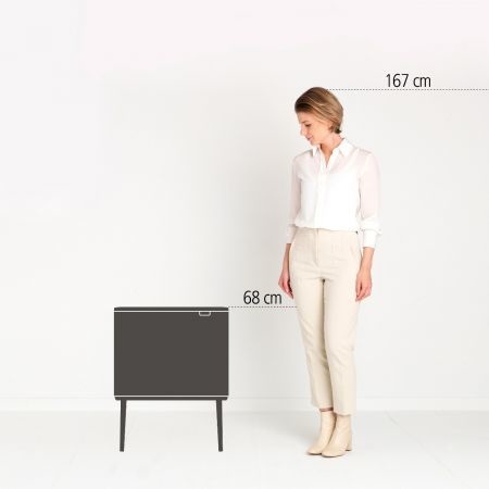 Brabantia Bo Touch Bin 36L - Pattumiera Grande Soft Beige con Apertura Soft-Touch e Secchio Interno Rimovibile