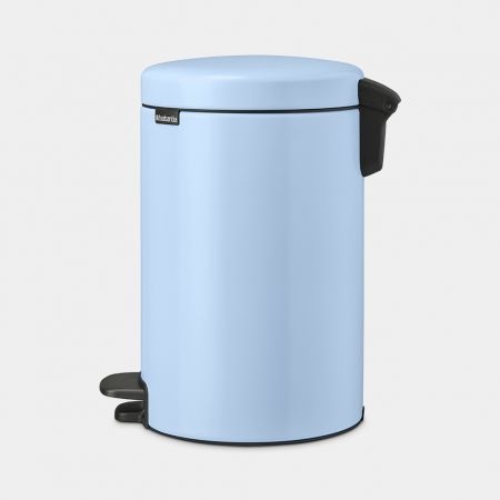 Brabantia NewIcon Pattumiera a Pedale 12L Rotondo Dreamy Blue - Coperchio Soft-Touch, Secchio Rimovibile, Antigraffio