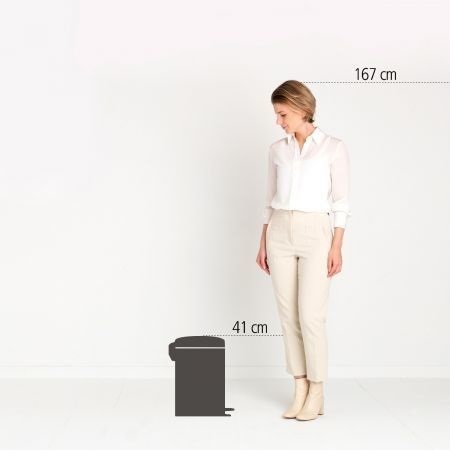 Brabantia NewIcon Pattumiera a Pedale 12L Rotondo Dreamy Blue - Coperchio Soft-Touch, Secchio Rimovibile, Antigraffio