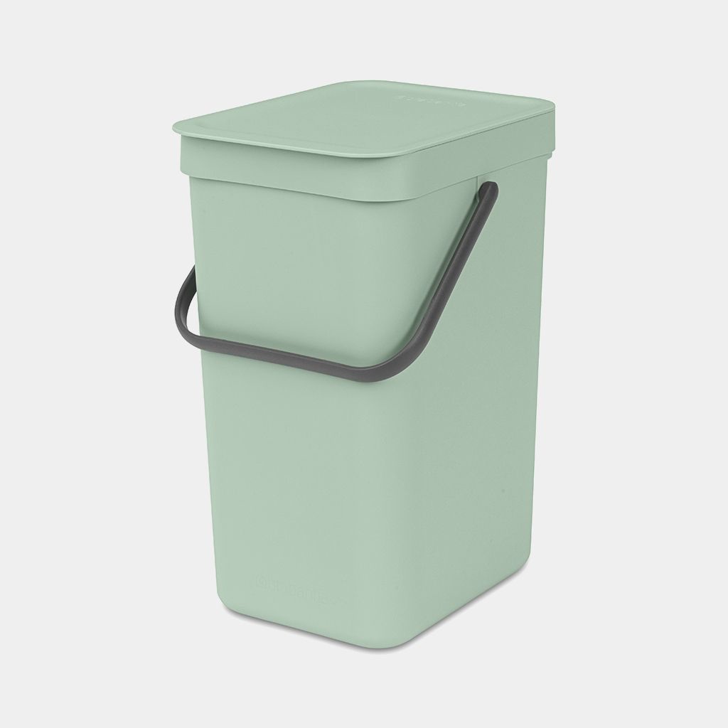 Brabantia Pattumiera Sort & Go 12L - Cestino per Raccolta Differenziata Verde Giada con Coperchio Aperto e Maniglia