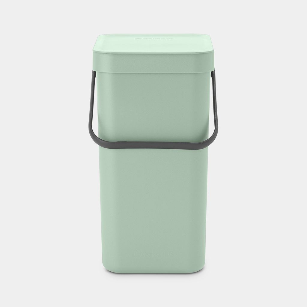 Brabantia Pattumiera Sort & Go 12L - Cestino per Raccolta Differenziata Verde Giada con Coperchio Aperto e Maniglia