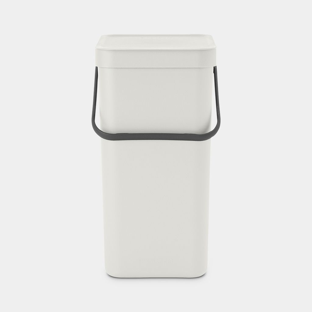 Brabantia Pattumiera Sort & Go 16 Litri Grigio Chiaro - Compatta e Fissabile per Raccolta Differenziata