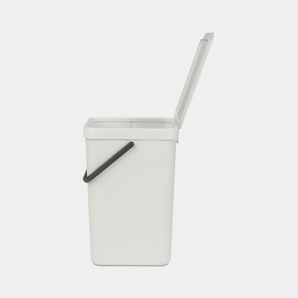 Brabantia Pattumiera Sort & Go 16 Litri Grigio Chiaro - Compatta e Fissabile per Raccolta Differenziata