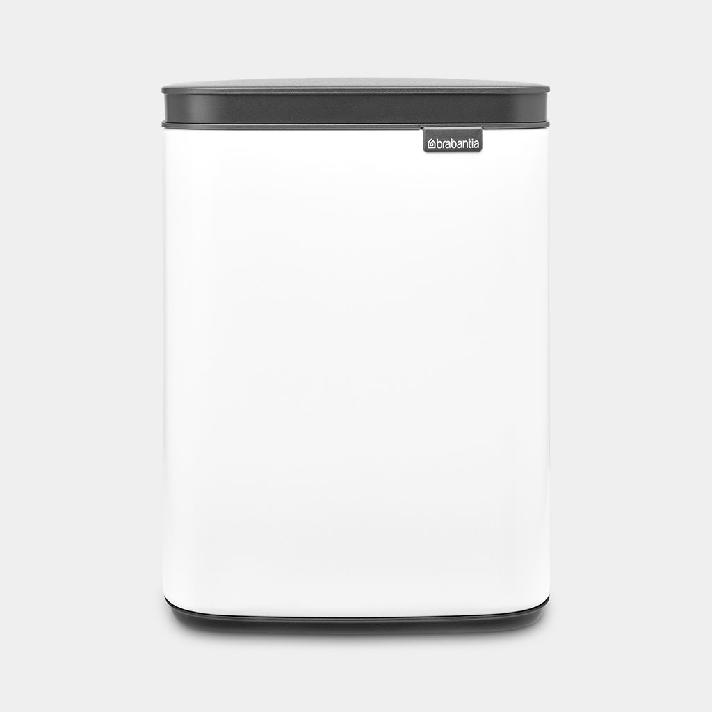 Brabantia Pattumiera Bo 4L - Cestino Elegante e Compatto, Apertura Soft, Appendibile a Parete, Bianco