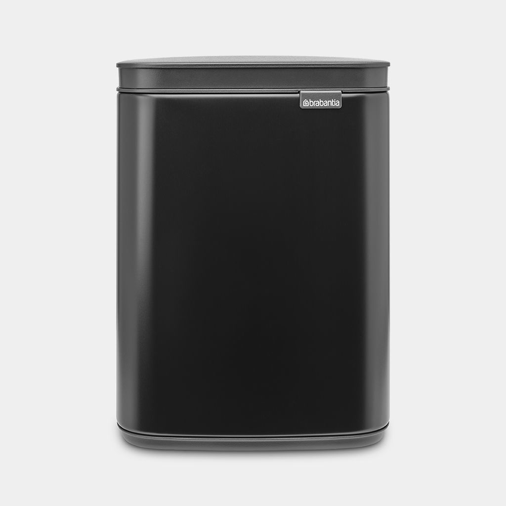Brabantia Pattumiera Bo 4L - Cestino Compatto ed Elegante con Apertura Soft, Appendibile a Parete, Nero Opaco