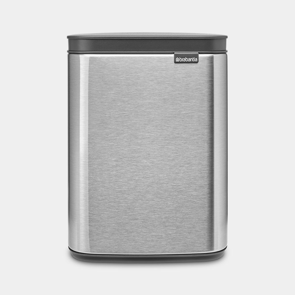 Brabantia Pattumiera Bo 4L in Acciaio Matt Steel - Rettangolare, Elegante, Soft Close, Appendibile a Parete