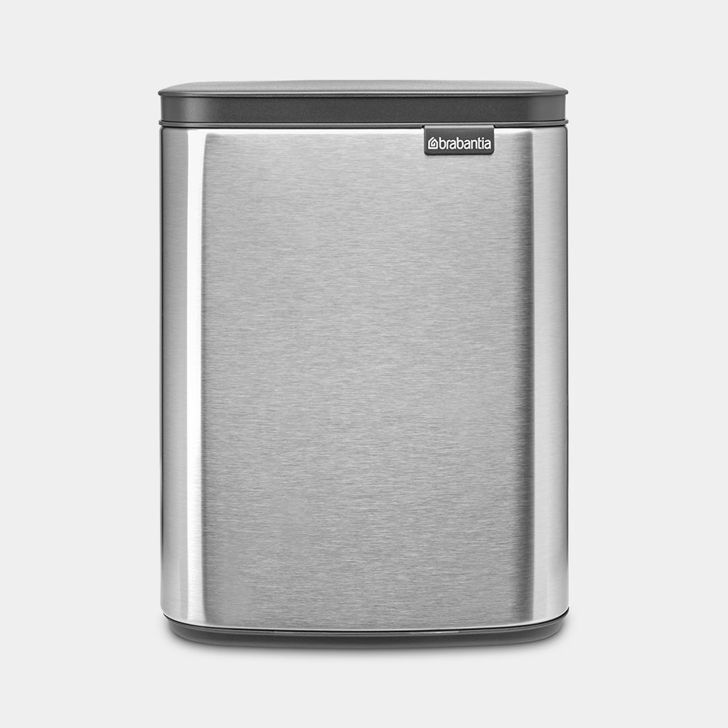Brabantia Bo Pattumiera 7 L in Acciaio Rettangolare - Soft Close, Appendibile a Parete, Ideale per Bagno e Camera da Letto