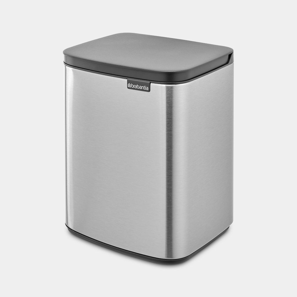 Brabantia Bo Pattumiera 7 L in Acciaio Rettangolare - Soft Close, Appendibile a Parete, Ideale per Bagno e Camera da Letto