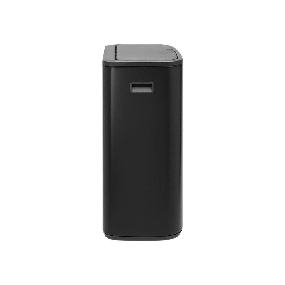 Brabantia Bo Touch Bin Pattumiera 60 L Metallo Nero Opaco - Chiusura Soft-Touch e Design Salva-spazio