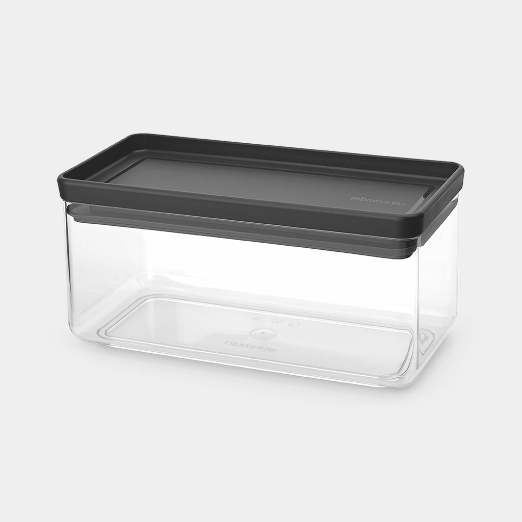 Brabantia TASTY Contenitore Ermetico Impilabile 1,5 L Grigio Scuro con Guarnizione in Silicone