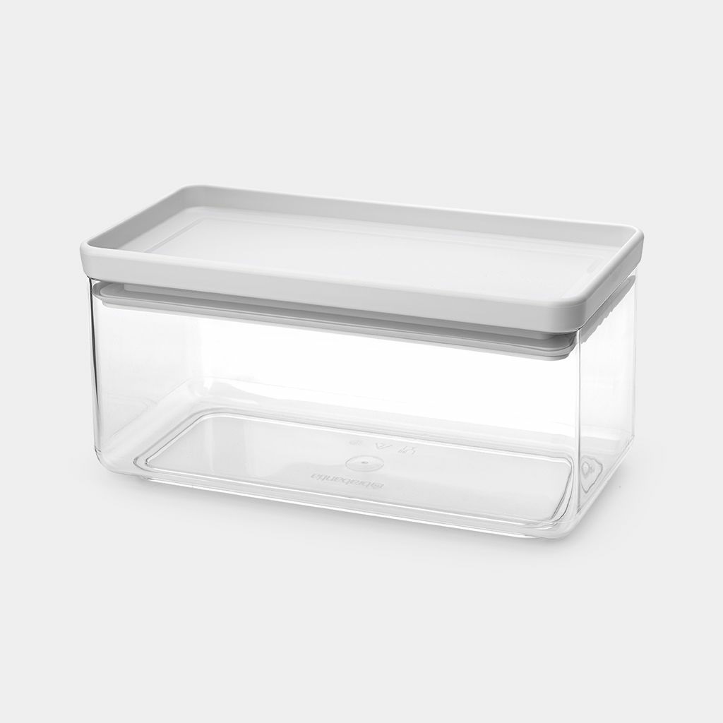 Brabantia Tasty Contenitore Impilabile Ermetico per Alimenti 1,5 L Grigio Chiaro con Guarnizione in Silicone