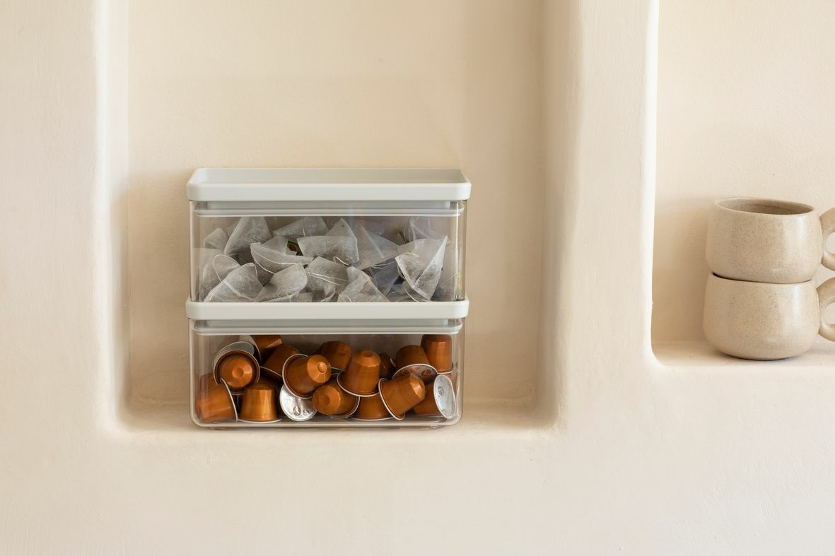 Brabantia Tasty Contenitore Impilabile Ermetico per Alimenti 1,5 L Grigio Chiaro con Guarnizione in Silicone