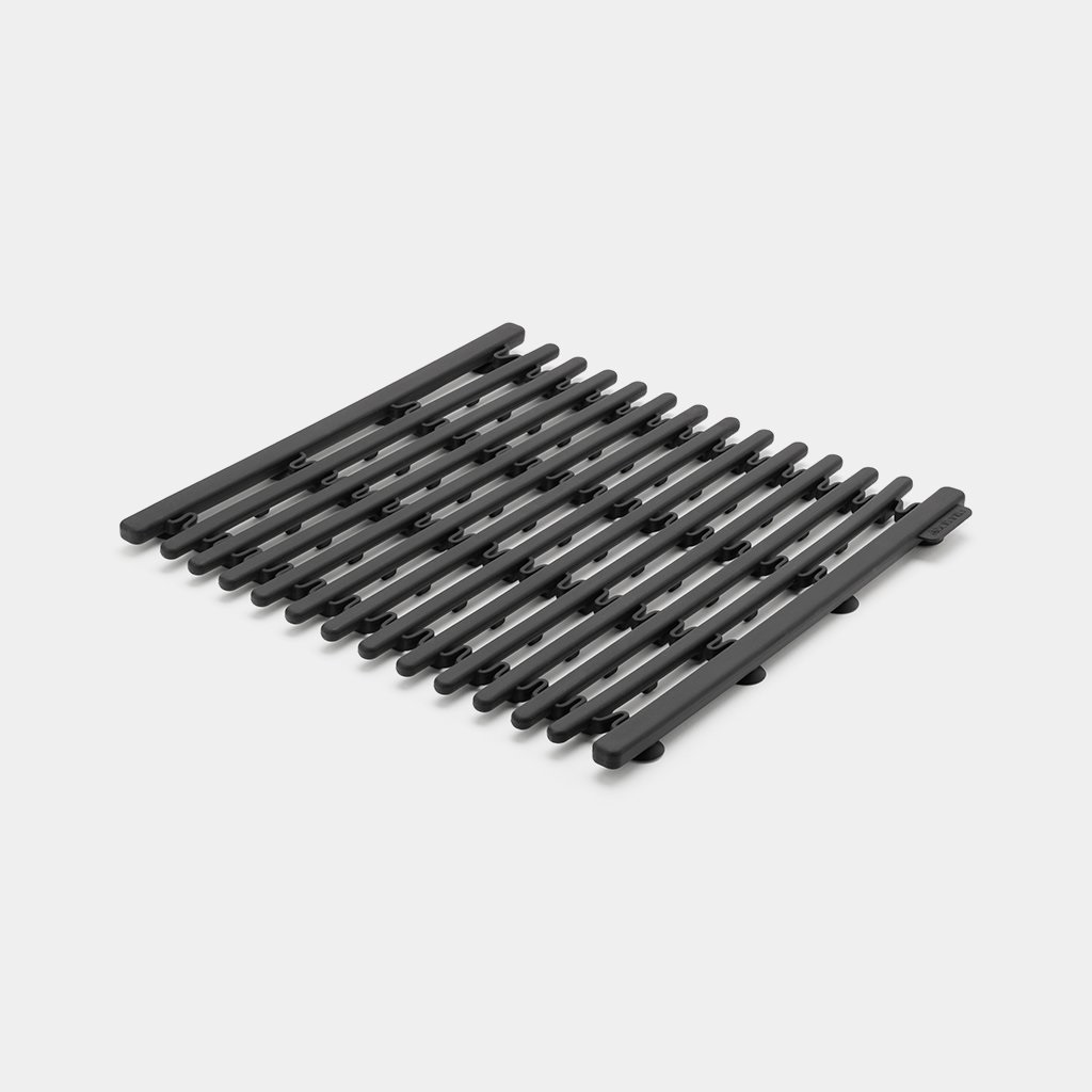 Brabantia Tappetino per Lavello in Silicone Grigio Scuro - Taglia Unica, Estensibile da 30 a 45 cm, con Ventose