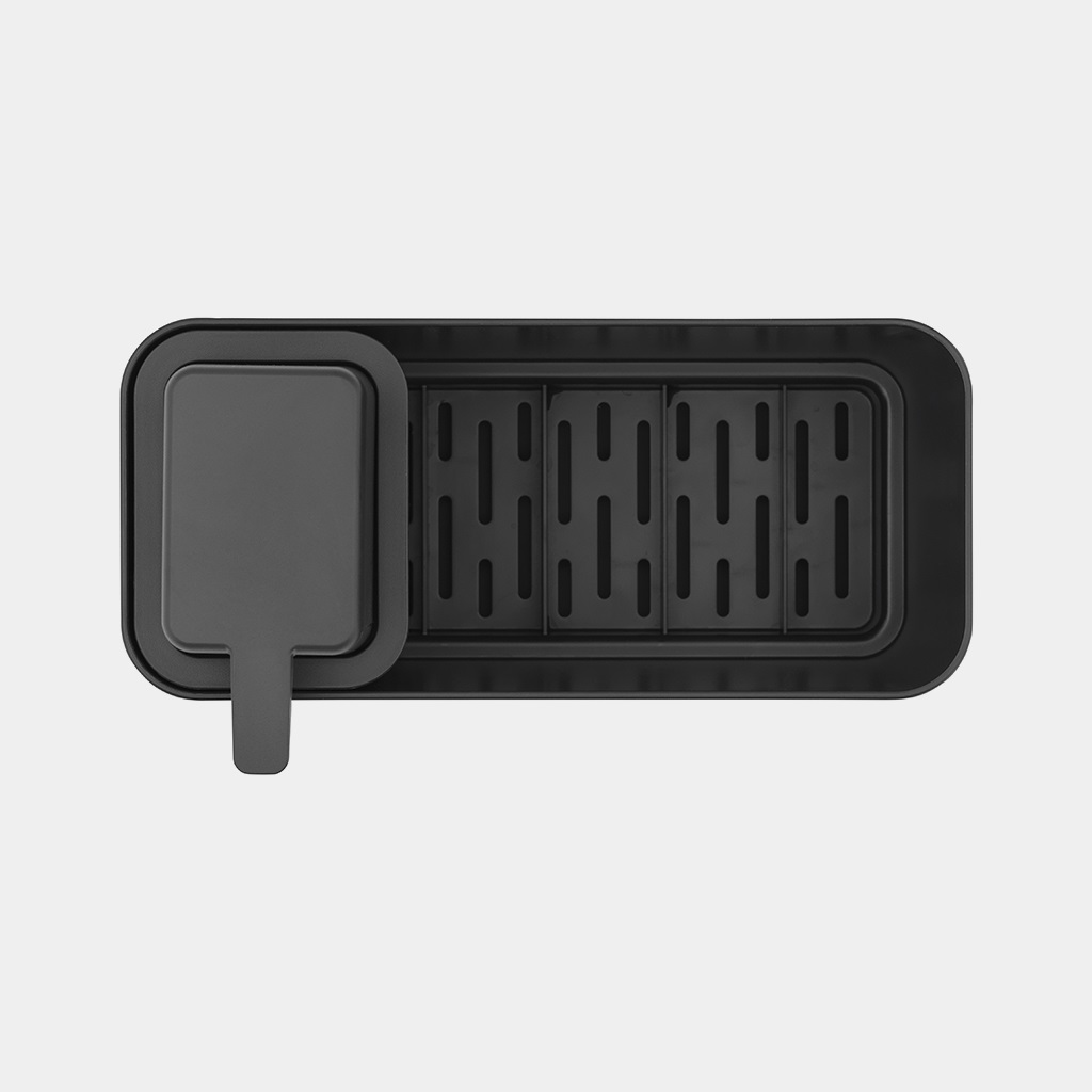 Brabantia Set Organizer per Lavello Grigio Scuro - 2 Pezzi con Dispenser per Sapone da 200 ml