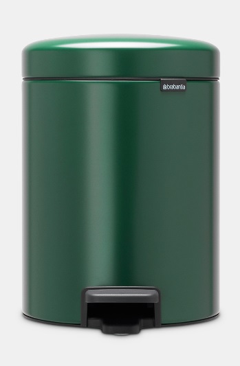 Brabantia NewIcon Pattumiera da Bagno 5L Verde Pino con Chiusura Silenziosa e Funzionamento a Pedale