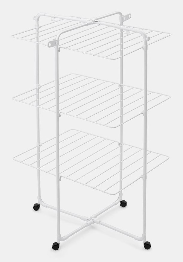 BRABANTIA HangOn Tower Stendibiancheria Verticale 23 m - Salvaspazio con Ruote Girevoli e Ganci Angolari