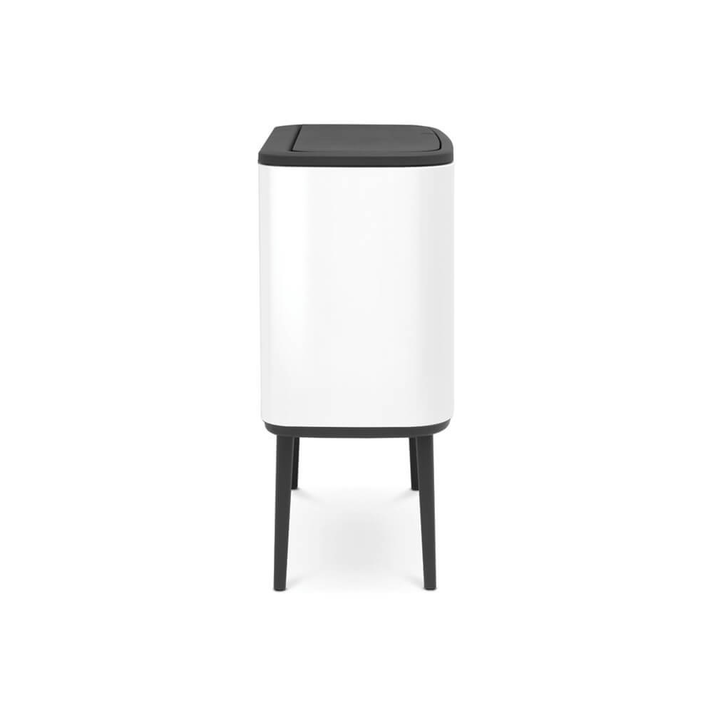 Brabantia Bo Touch Bin Pattumiera 11 23 Litri Metallo Bianco con Due Secchi Rimovibili