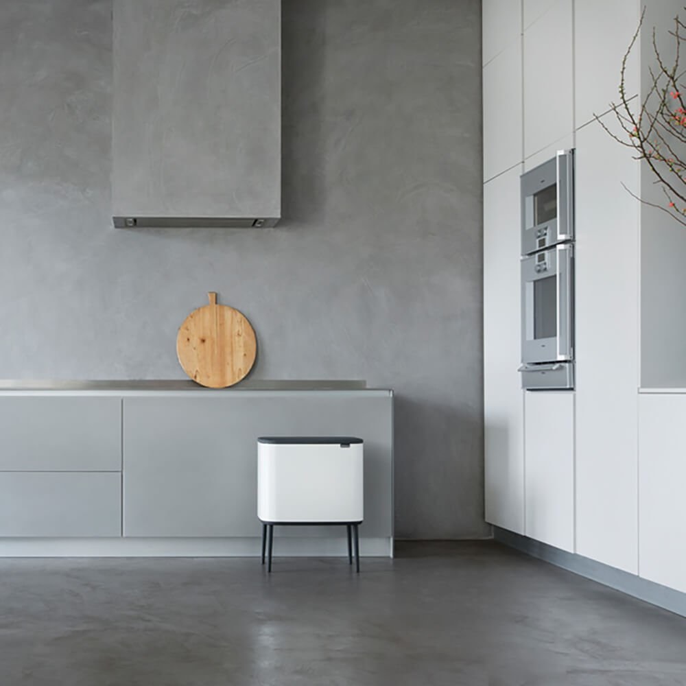 Brabantia Bo Touch Bin Pattumiera 11 23 Litri Metallo Bianco con Due Secchi Rimovibili